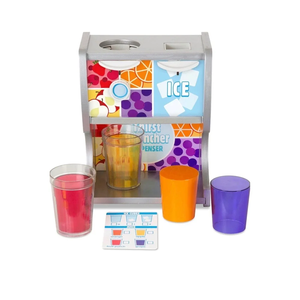 Melissa & Doug Thirst Quencher Dispenser Wooden Play Set 12 Piece Juice Toy 9300